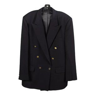 Vintage Burberry Men's Blue Double Breasted  Blazer